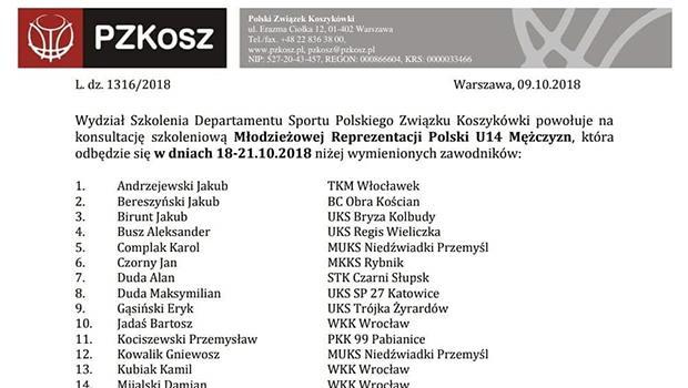 Kolejne powoanie do Kadry Polski koszykarza z Wieliczki