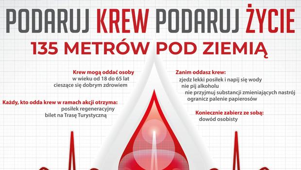 Zbirka krwi 135 m pod ziemi w Kopalni Soli 