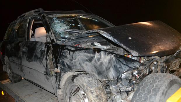 Wypadek w Brzegach: wypad z drogi i wjecha do rowu