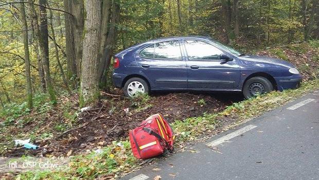 Kolejny wypadek w Zagrzanach. Kierujca Renault wpada w polizg i uderzya 62-latka.