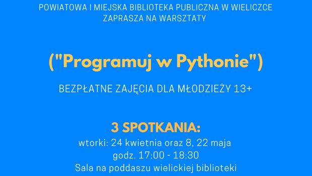 (”Programuj w Pythonie”) - zapisy na warsztaty