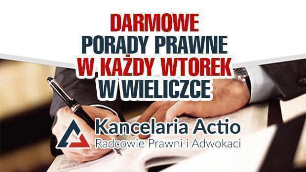 Jeśli potrzebujesz pomocy prawnej, możesz skorzystać z darmowych porad prawnych udzielanych w Wieliczce w każdy wtorek.