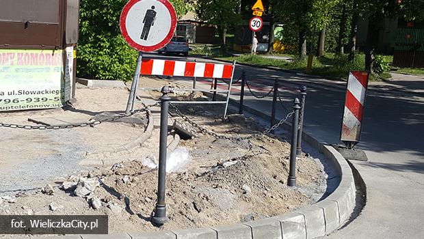 Cig dalszy przebudowy chodnika przy ul. Sienkiewicza