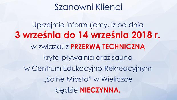 3 – 14 wrzenia przerwa techniczna basenu