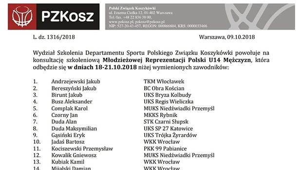Kolejne powołanie do Kadry Polski koszykarza z Wieliczki