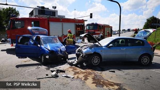 Wieliczka. Wypadek na skrzyowaniu ul. Grottgera i DK 94 – utrudnienia w ruchu