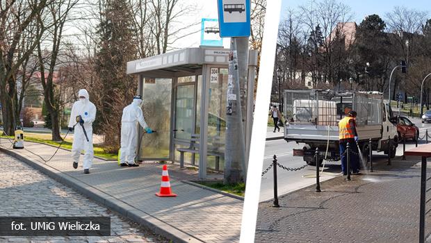Dezynfekcja przystanków, chodników i innych miejsc w Wieliczce i gminie