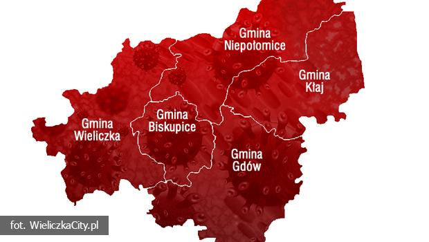 Przybywa zakaonych koronawirusem w powiecie wielickim. Najwicej nadal w gm. Niepoomice – zobacz map zakae.