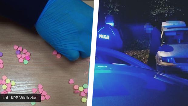 Amfetamin, mefedron i ponad 300 tabletek ecstasy znaleli policjanci podczas nocnej kontroli