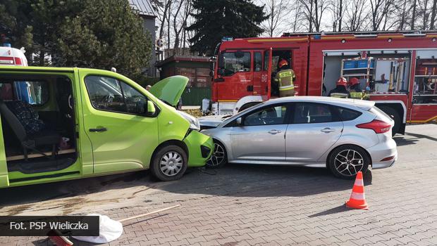 Zderzenie dwch samochodw na ul. Kociuszki