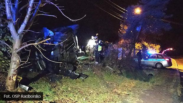 Jankwka. Samochd uderzy w drzewo oraz ogrodzenie, kierowca i pasaer uciekli.