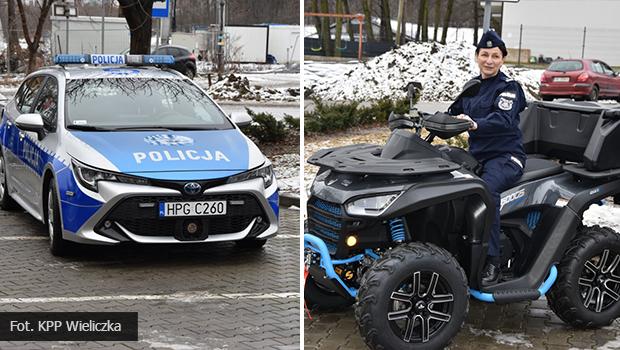 Hybrydowy radiowz i quad dla wielickich policjantw