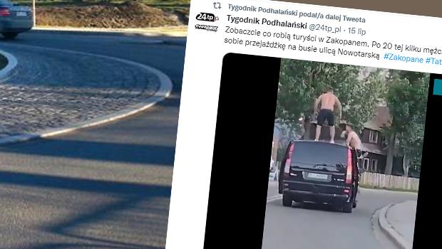 Jechali na dachu samochodu w Zakopanem. Kilka godzin wczeniej biegali nago po rondzie w Podu blokujc ruch.