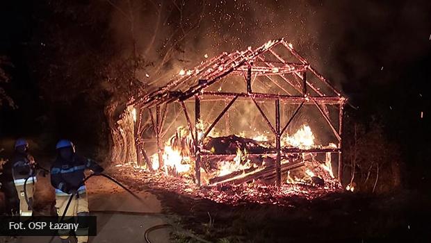 Pożar w Łazanach – spłonęła stodoła