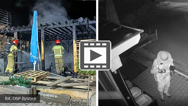 Pona kawiarnia w Sierczy. Zobacz nagranie z monitoringu – rozpoznajesz podpalacza?