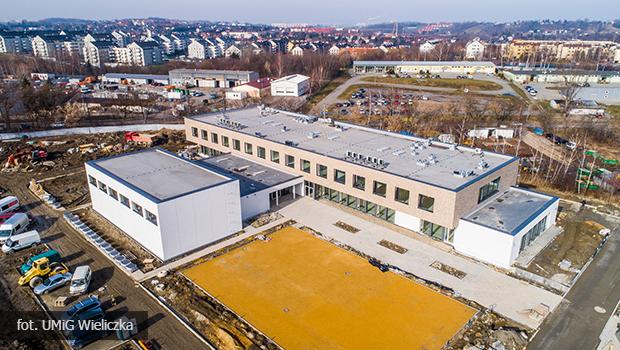 Nowa Szkoła Podstawowa nr 6 w Wieliczce to 4000mkw powierzchni i nowoczesna baza sportowa