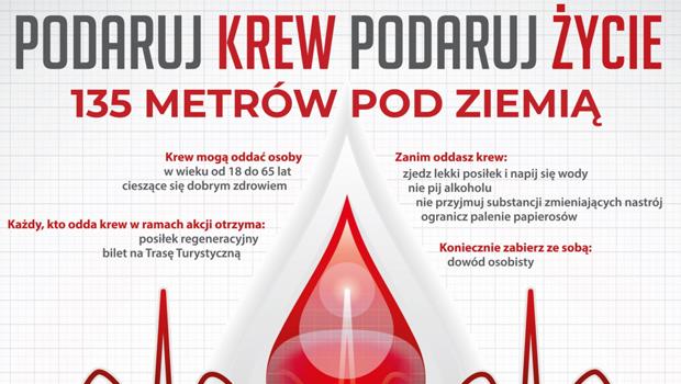 Zbirka krwi pod ziemi, w Kopalni Soli 