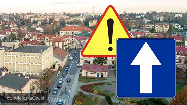 Ulice Sowackiego i Sienkiewicza w centrum Wieliczki bd jednokierunkowe