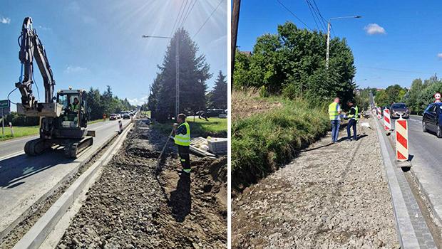 Budowa chodnika wzdu drogi 966 w Biskupicach