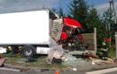 Wypadek w miejscowości Łysokanie - zderzyły się dwie ciężarówki
