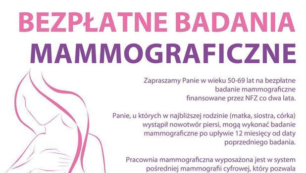 Bezpłatna mammografia w Wieliczce