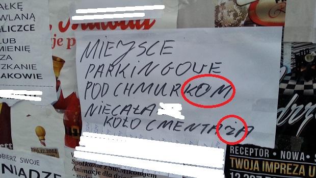 Miejsce parkingowe pod chmurkOM koo...