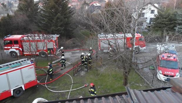 Pożar w Mietniowie - zapaliło się poddasze domu jednorodzinnego