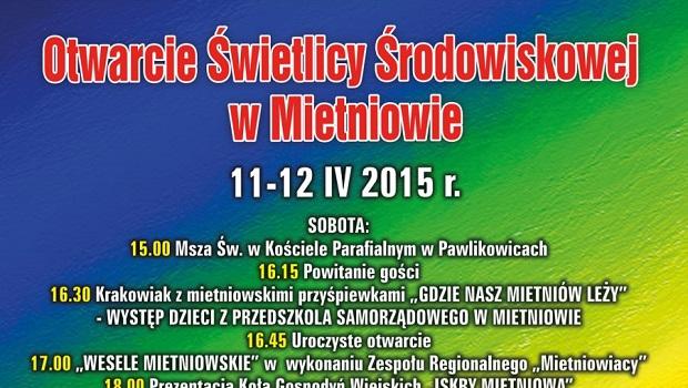 Otwarcie wietlicy rodowiskowej w Mietniowie