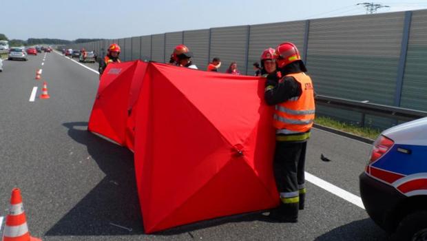 miertelny wypadek na autostradzie A4 w pobliu miejscowoci Wgrzce Wielkie
