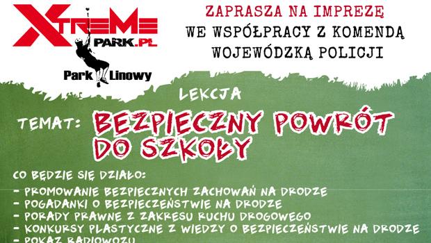 Bezpieczny powrt do szkoy  - w niedziel w wielickim parku linowy Xtreme Park