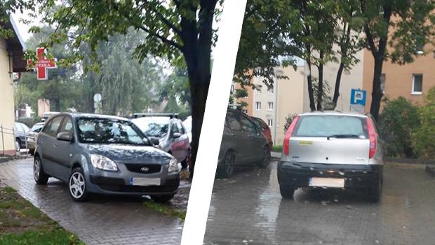 Wjazd zastawiony, chodnik zastawiony, czyli mistrzowie parkuj przy aptece na Pisudskiego