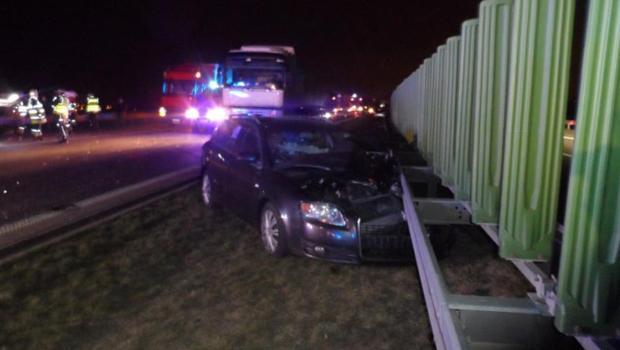 Wypadek na autostradzie w miejscowoci Targowisko