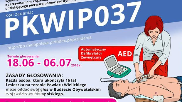 Defibrylatory AED dla gminy Wieliczka i Biskupice. Zagłosuj! To może komuś uratować życie!