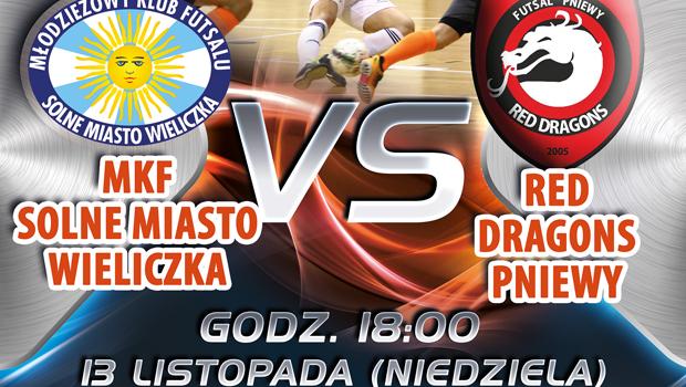 Kolejny mecz Futsal Ekstraklasy w Wieliczce. MKF Solne Miasto vs Red Dragons Pniewy