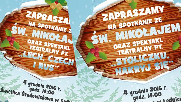 Teatrzyk i spotkanie ze w. Mikoajem w Sukowie i Lednicy Grnej