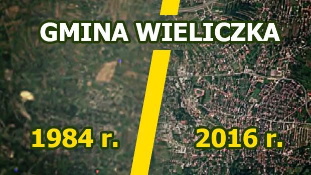 Wieliczka 1984 – 2016 widziana z satelity. Zobacz jak przez 32 lata zmieniaa i rozbudowywaa si nasza gmina.