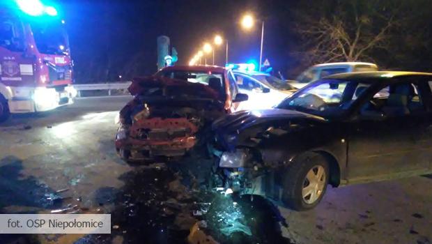 W Niepołomicach zderzyły się dwa samochody