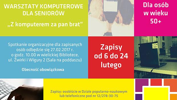 XVI edycja warsztatw komputerowych dla Seniorw – zapraszamy!