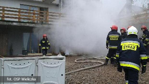 Pożar budynku w Wieliczce