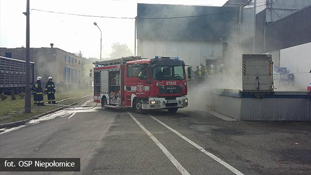 Pożar w zakładzie produkcyjnym w Niepołomicach spowodował pijany pracownik